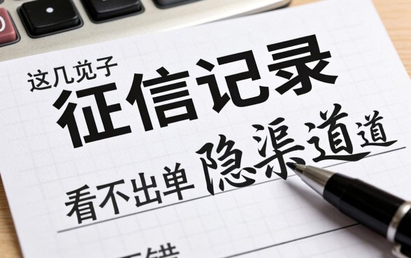 揭秘征信记录上面的网贷单子看不出来，这几个渠道隐藏性不错