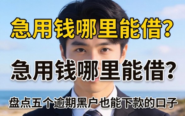 征信黑了急用钱哪里能借？盘点五个逾期黑户也能下款的口子