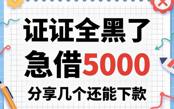征信全黑了急借5000，分享几个还能下款的渠道