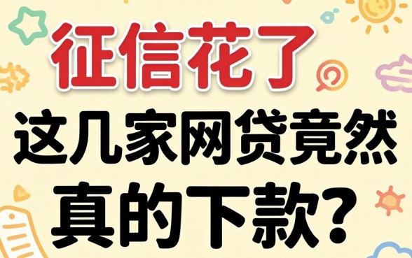 我征信花了，这几家网贷竟然真的下款了