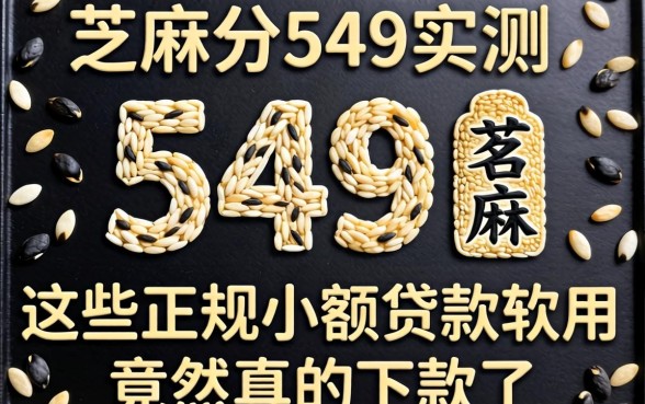 我芝麻分549实测，这些正规小额贷款软件竟然真的下款了