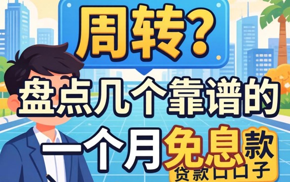 急需周转？盘点几个靠谱的一个月免息的贷款口子