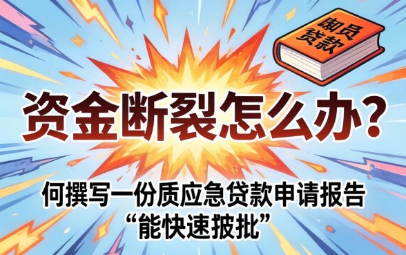 突发资金断裂怎么办？如何撰写一份高质量的应急贷款申请报告才能快速获批？