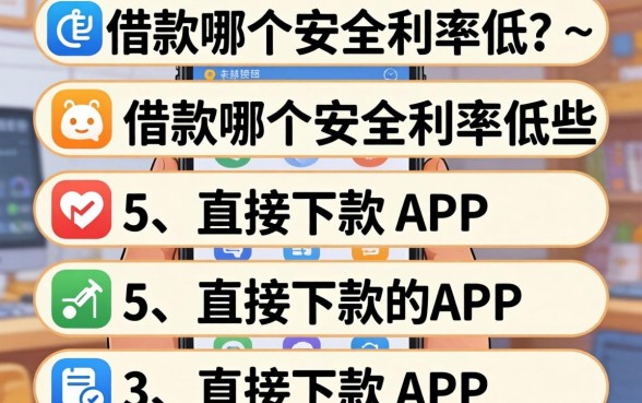 手机借款哪个安全利率低些，条列5个直接下款的app