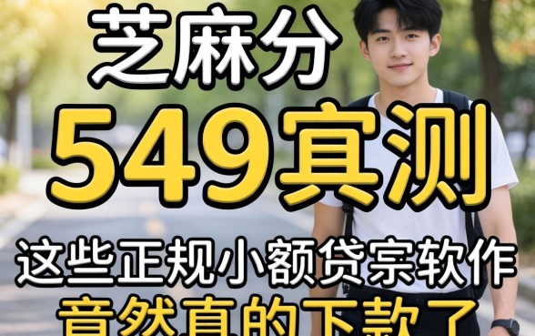 我芝麻分549实测，这些正规小额贷款软件竟然真的下款了