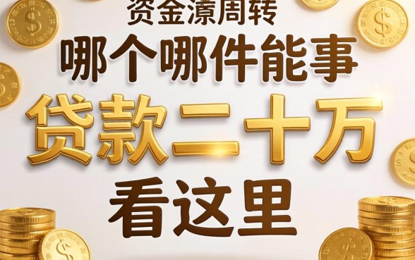 急需资金周转？哪个软件能贷款二十万看这里