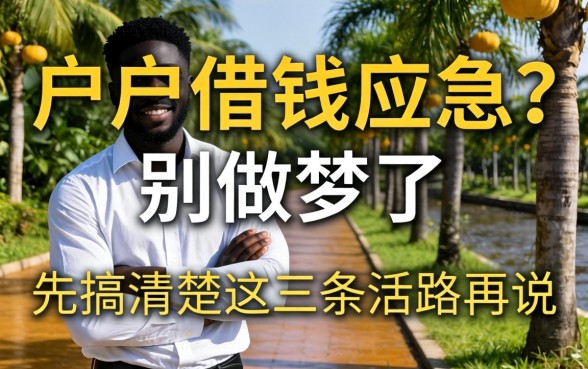 黑户借钱应急?别做梦了,先搞清楚这三条活路再说