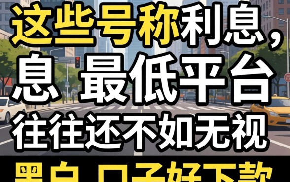 我试了一圈才发现，那些号称利息最低的平台，往往还不如无视黑白的口子好下款
