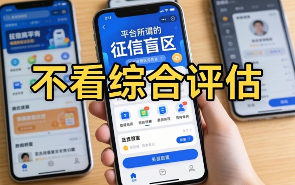 我试了几个所谓的征信盲区平台，发现所谓的“不看综合评估”背后另有玄机