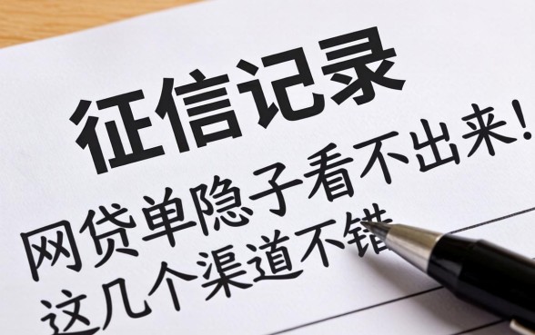 揭秘征信记录上面的网贷单子看不出来，这几个渠道隐藏性不错