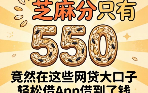 我芝麻分只有550，竟然在这些网贷大口子轻松借app借到了钱
