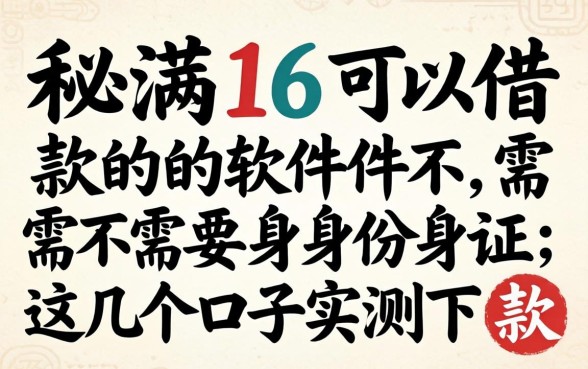 揭秘满16可以借款的软件不需要身份证，这几个口子实测下款
