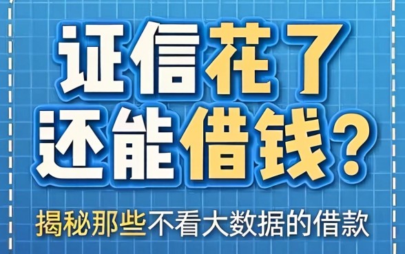 征信花了还能借钱?揭秘那些不看大数据的借款有哪些