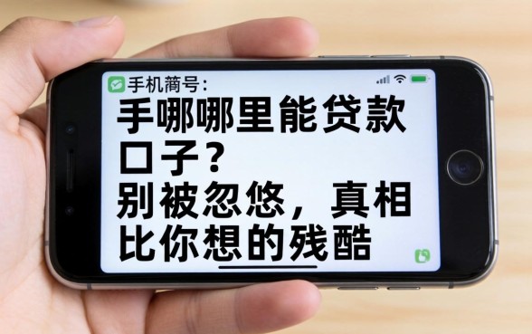 新手机号哪里能贷款口子？别被忽悠，真相比你想的残酷