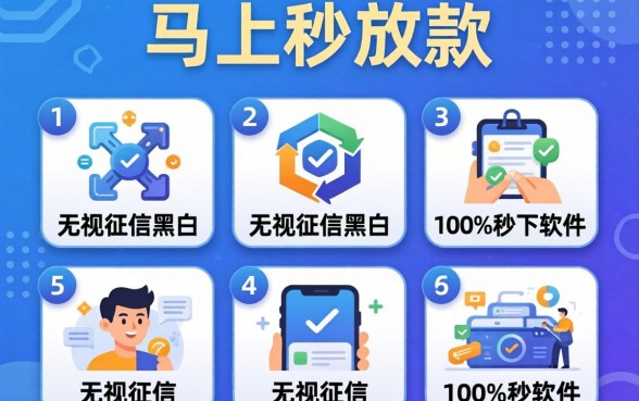 贷款马上秒放款的平台,枚举5个无视征信黑白100%秒下软件