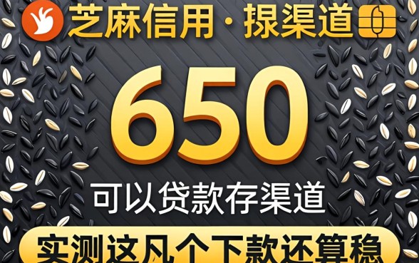 芝麻信用650可以贷款的渠道，实测这几个下款还算稳