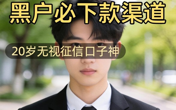 我试了所谓的黑户必下款2026渠道，发现20岁无视征信的口子并没有传说中那么神