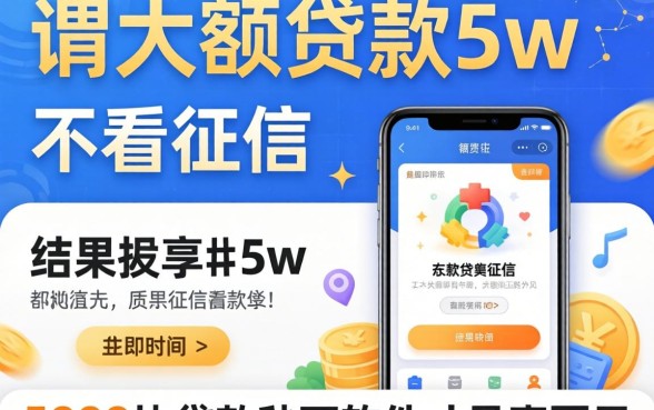 我试了那些所谓的大额贷款5w不看征信，结果发现5000块贷款秒下软件才是真面目