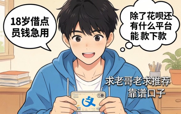 本人刚满18岁想借点钱急用，除了花呗还有什么平台能下款？求老哥推荐靠谱口子！