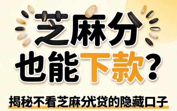 无视芝麻分也能下款？揭秘不看芝麻分代贷的隐藏口子