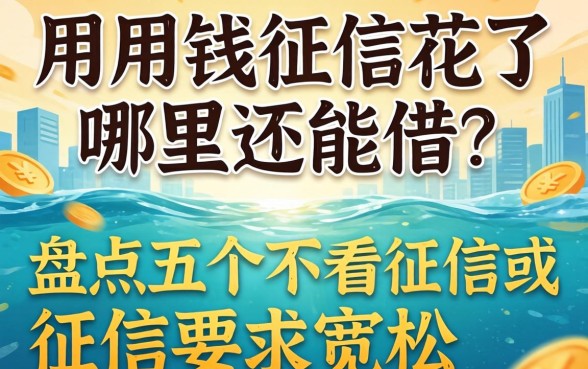 急用钱征信花了哪里还能借？盘点五个不看征信或征信要求宽松的借款口子