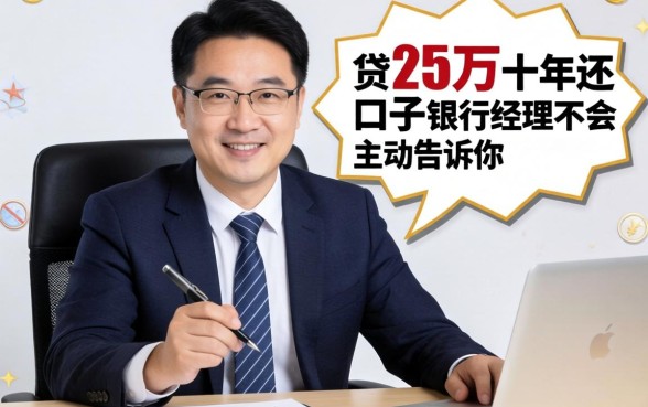 能贷25万十年还的口子,银行经理不会主动告诉你