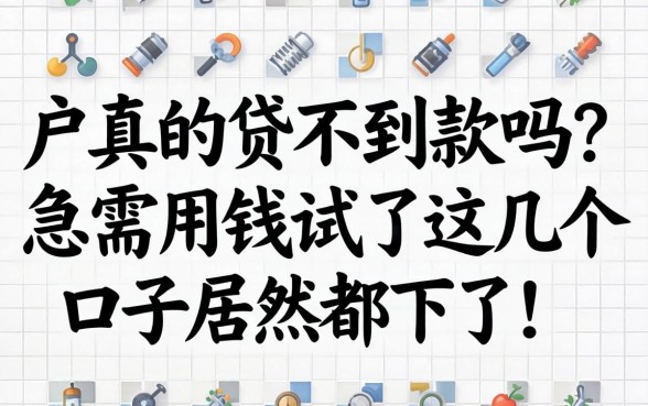 纯白户真的贷不到款吗?急需用钱试了这几个口子居然都下了!