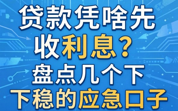 贷款凭啥先收利息？盘点几个下款稳的应急口子