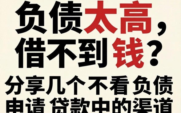 负债太高借不到钱？分享几个不看负债申请贷款的渠道