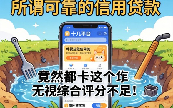 我试了十几个平台，发现所谓可靠的信用贷款有哪些，竟然都卡在这个无视综合评分不足的网贷坑里