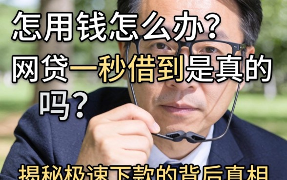 急用钱怎么办？网贷一秒借到是真的吗？揭秘极速下款的背后真相