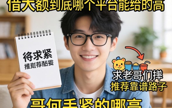 手头紧想借个大额，到底哪个平台能给的高？求老哥们推荐靠谱路子！