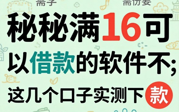 揭秘满16可以借款的软件不需要身份证，这几个口子实测下款