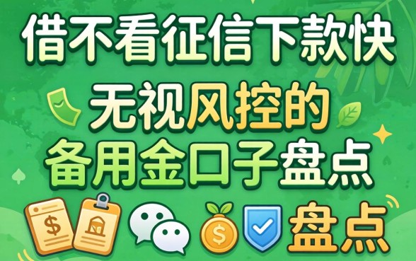 微信借不看征信下款快：无视风控的备用金口子盘点