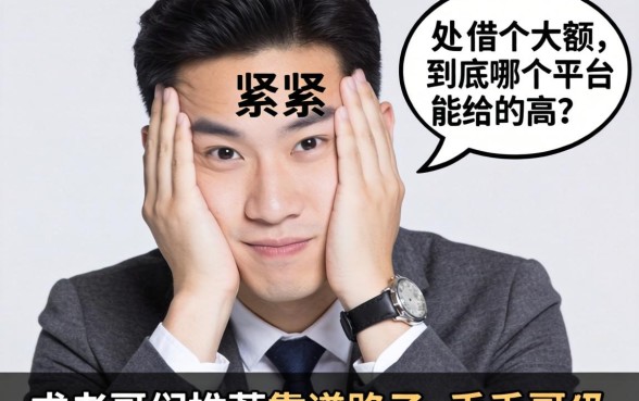手头紧想借个大额，到底哪个平台能给的高？求老哥们推荐靠谱路子！