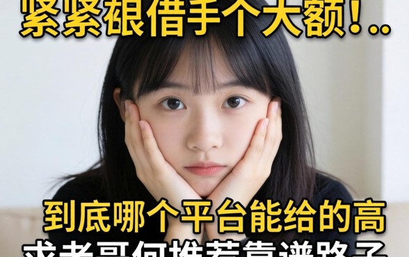 手头紧想借个大额，到底哪个平台能给的高？求老哥们推荐靠谱路子！