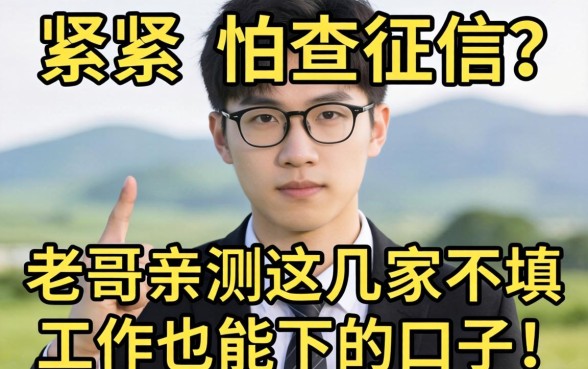 手头紧又怕查征信？老哥亲测这几家不填工作也能下的口子！