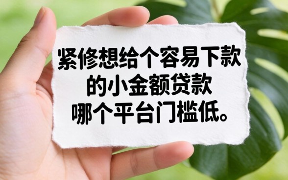 手头紧想找个容易下款的小额贷款，哪个平台门槛低点？