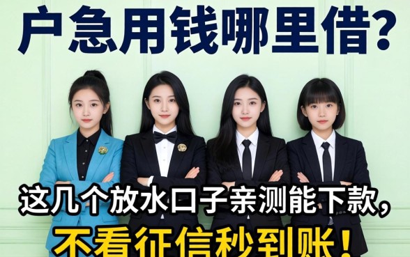 黑户急用钱哪里借?这几个放水口子亲测能下款,不看征信秒到账!