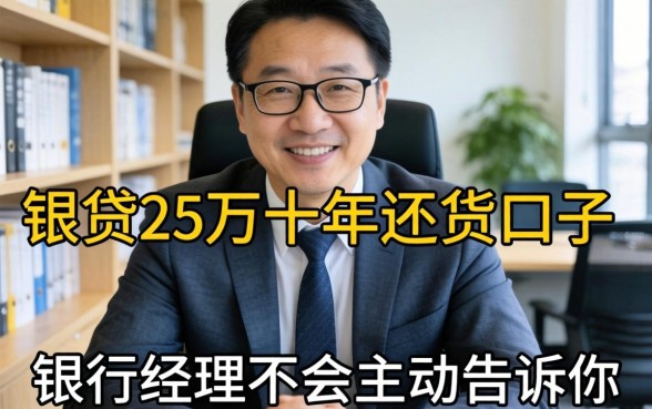 能贷25万十年还的口子,银行经理不会主动告诉你