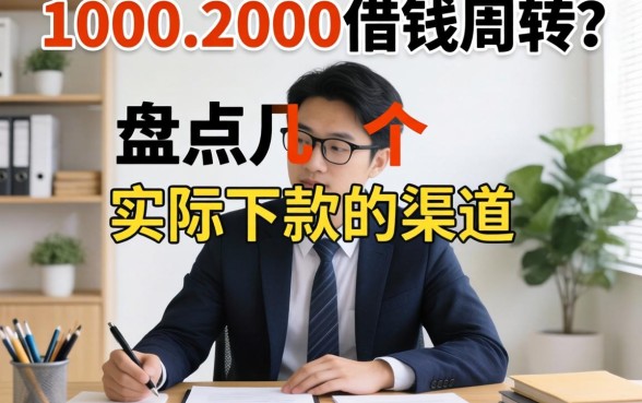 急需1000-2000借钱周转？盘点几个实际下款的渠道