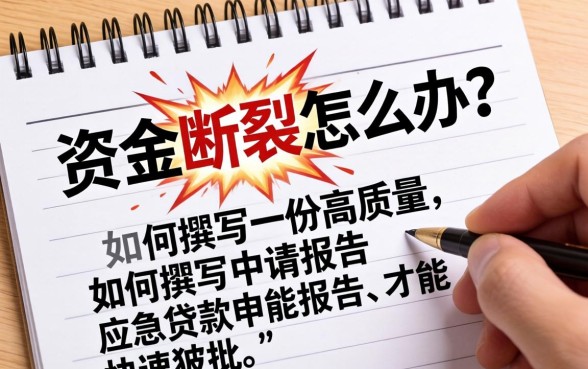 突发资金断裂怎么办？如何撰写一份高质量的应急贷款申请报告才能快速获批？