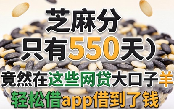 我芝麻分只有550，竟然在这些网贷大口子轻松借app借到了钱