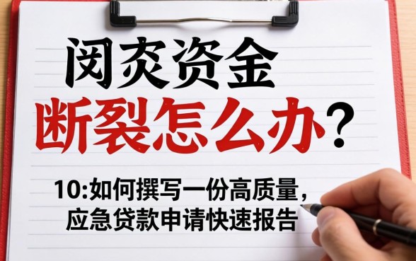 突发资金断裂怎么办？如何撰写一份高质量的应急贷款申请报告才能快速获批？