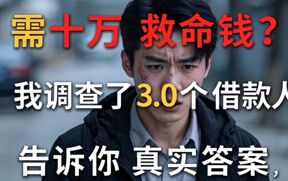 急需十万救命钱？我调查了30个借款人，告诉你真实答案