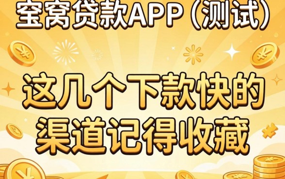 有个金窝贷款app实测：这几个下款快的渠道记得收藏