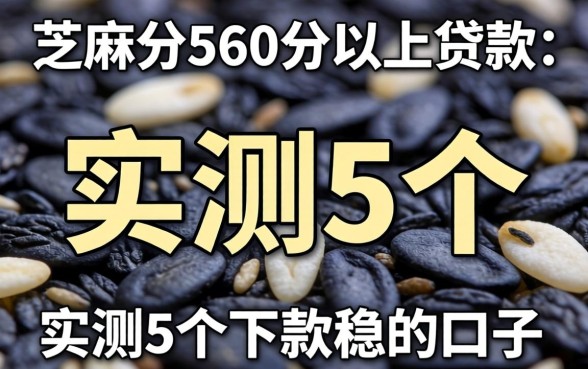 芝麻分560分以上贷款：实测5个下款稳的口子分享